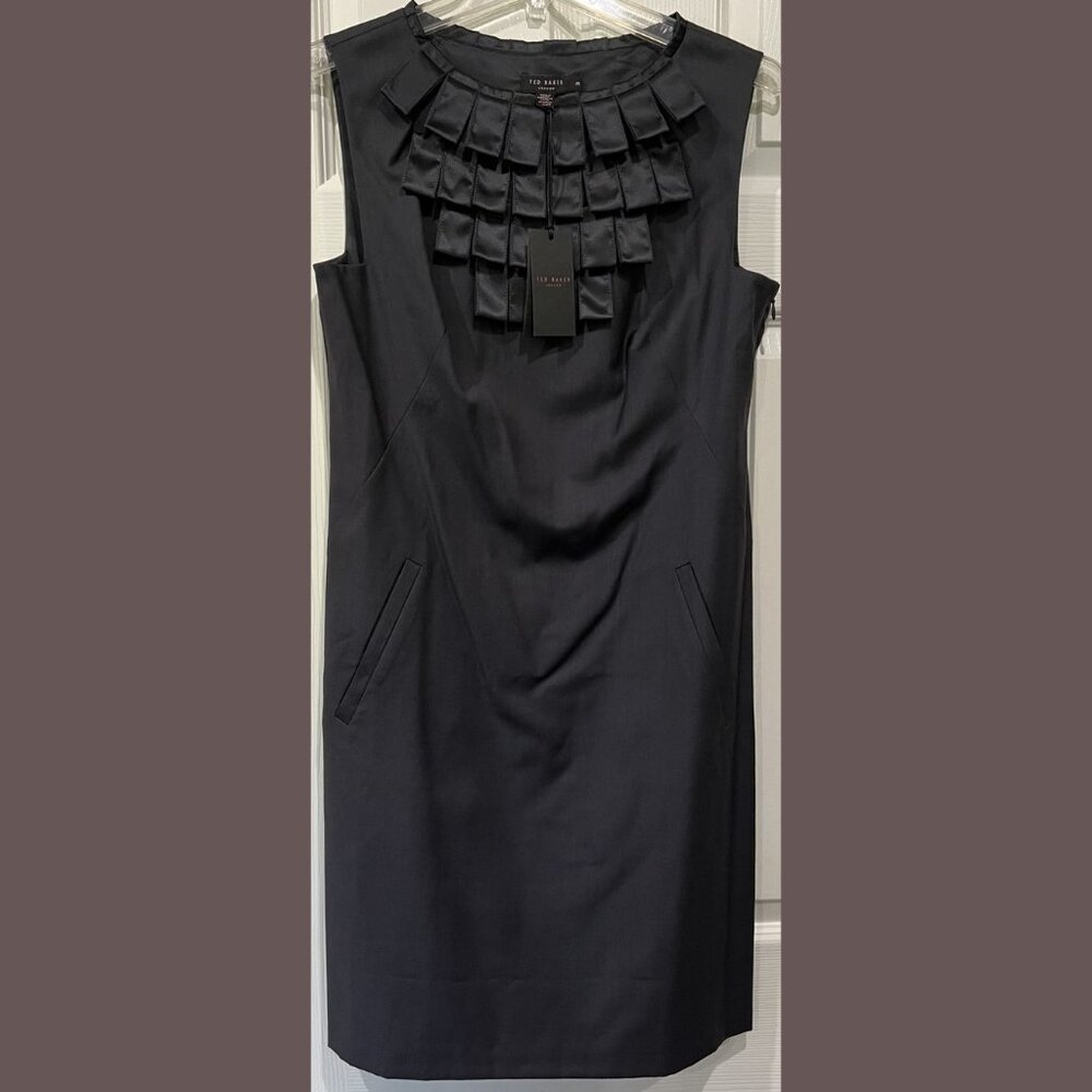 $265 NWT TED BAKER LONDON DAYSLAN FOLD PLEAT FRONT DRESS SIZE: 3 TB / 8 US